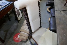 A Victorian mahogany prie-dieu chair having barley twist support