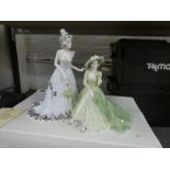 A Coalport group of two ladies titled 'Day at the races' limited edition with certificate and box