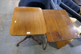 2 Similar antique tripod tables having turned pillars