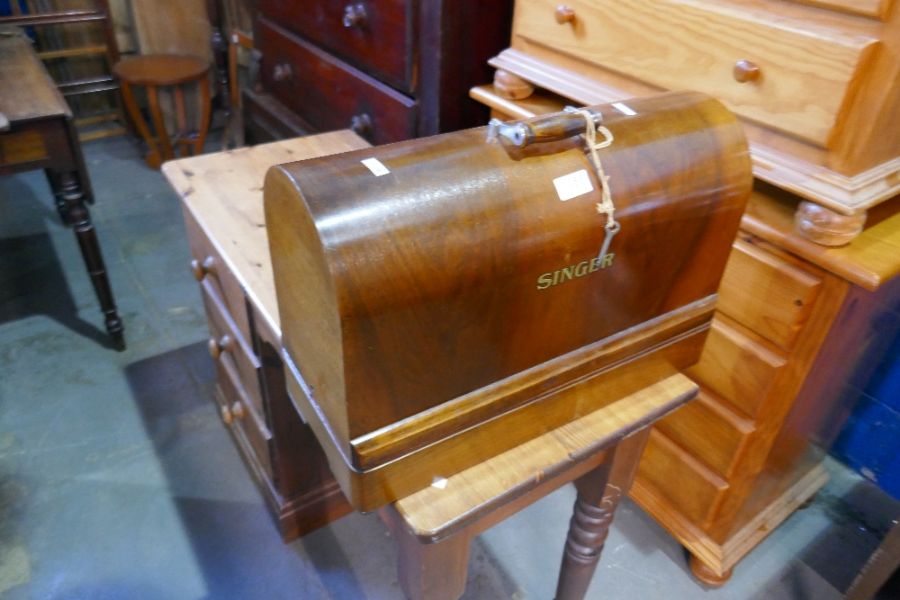 A vintage singer sewing machine