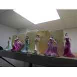 Six coal port figurines 'Ladies of Fashion' collection, to include Alison which was only available i