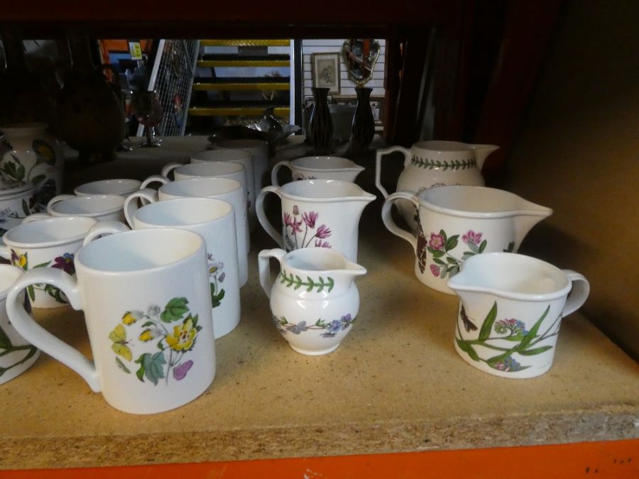 A large selection of Portmeirion mostly Botanic Garden design including lidded tureen, dishes, mugs,