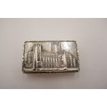 An early Victorian silver rectangular vinaigrette by Nathaniel Mills. Having engine turned sides, ra