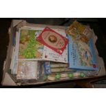 Two boxes of Peter Rabbit, books, puzzles, tins and games