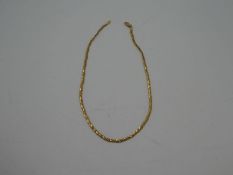 18ct yellow gold rope-twist design neck chain, 41cm, 12.8g, marked 750