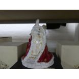 A Coalport figurine of Queen Victoria - Empress of India 122/250 with certificate and box (staff ung