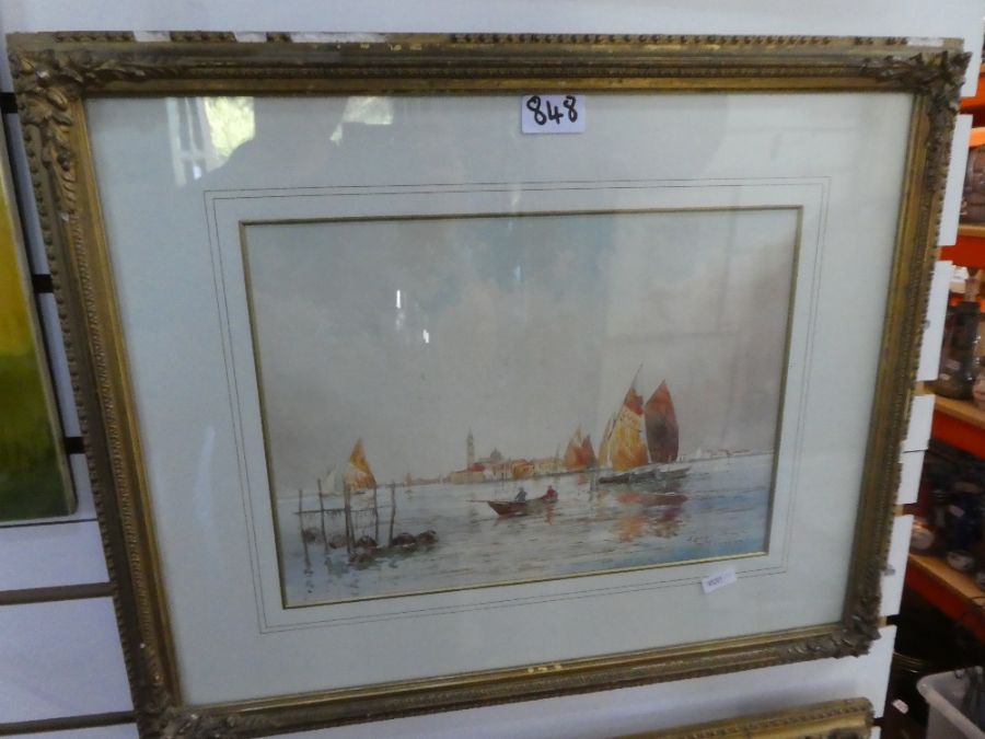 A selection of framed and glazed paintings on mostly harbour scenes - Image 3 of 5