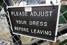 Please adjust your dress sign