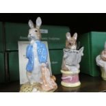 A pair of large Royal Doulton Beatrix potter of Peter and the Red Pocket Handkerchief and The Tailor