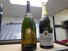 A 1.5l bottle of Cava, by Marques De Monistrol Limited Edition numbered 1983, and one other bottle
