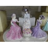 A Coalport figured tableau of three ladies titled 'Afternoon tea' a limited edition 197/250, with ce