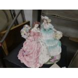 A Coalport figural group of two ladies titled 'The Letter', limited edition 186/250, signed A.Willis