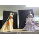 Two Royal Worcester Design sample figurines singed by A J Wade, 2000, both boxed