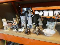 Selection of china figures including West German manufacturers, etc
