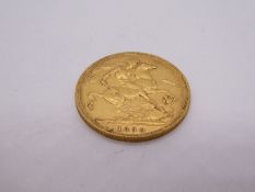 22ct yellow gold full sovereign, dated 1890, Queen Victoria Jubilee head, George & the Dragon