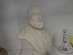 A Robinsons lead beatter, late 19th Century Parian bust of Bearded Gentleman, 34.5cm