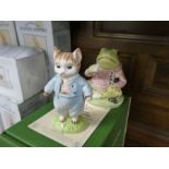 A pair of large Royal Doulton Beatrix Potter figures of Tom Kitten and Jeremy Fisher, limited editio