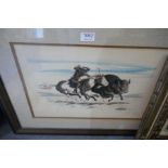 A pencil signed artist proof of Buffalo Hunter by S. Long and one other picture