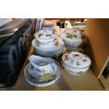 Quantity of Evesham plates, lidded dishes, sauce boats etc