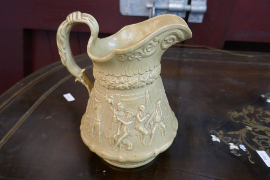 VICTORIAN RELIEF MOULDED JUG BY WILLIAM RIDGWAY & CO " TAM O'SHANTER" c.1835