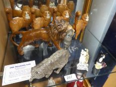 A Beswick Lion and a quantity of Royal Doulton cats to include a limited edition of 'The Walking Cat