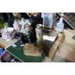 Mixed collectables to incl. Oriental Vases., book, Bells whisky decanter etc