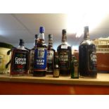 A selection of rum including Captain Morgan, etc
