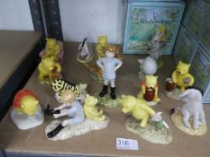 Fifteen Royal Doulton Winnie the Pooh figures, mostly boxed