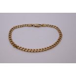 14ct yellow gold curblink bracelet, 22cm, marked 585, 16.4g approx