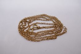 9ct yellow gold neckchain, 73cm, marked 9ct, approx 4.5g