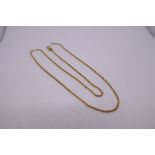 18ct yellow gold beaded necklace, marked 750, 45cm, approx 4.2g