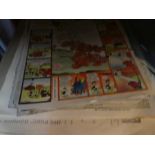 A small quantity of Mickey Mouse comics from the 1940s and a quantity of old newspapers, 2th century