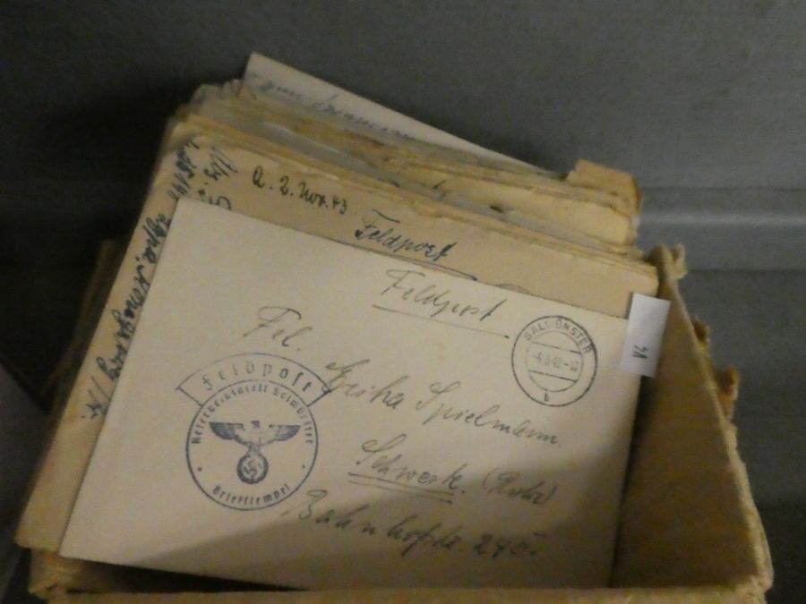 Of Military Interest; WWII postal History from a German Soldier to his sweetheart, the envelopes hav