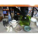 A selection of various collectables including ceramics, glassware, etc in the form of cats and a fem