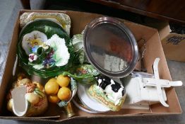 A box of sundry and a box of glassware