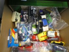 5 Vintage Lesney buses and other play worn die cast vehicles
