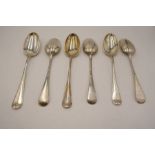 A quantity of six Victorian silver serving spoons hallmarked Sheffield 1895 Harrison Brothers and Ho