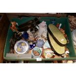 A box of various collectables incl. ceramic, resin, and treen on various themes