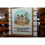 Advertising poster from the 1990s with the slogan 'Customers know quality when they see it. Let's gi