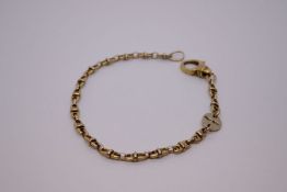 18ct yellow gold bracelet, marked 750, 14.7g approx