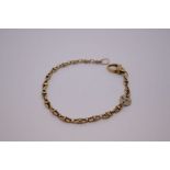 18ct yellow gold bracelet, marked 750, 14.7g approx