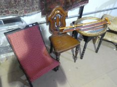 A Victorian mahogany hall chair and sundry