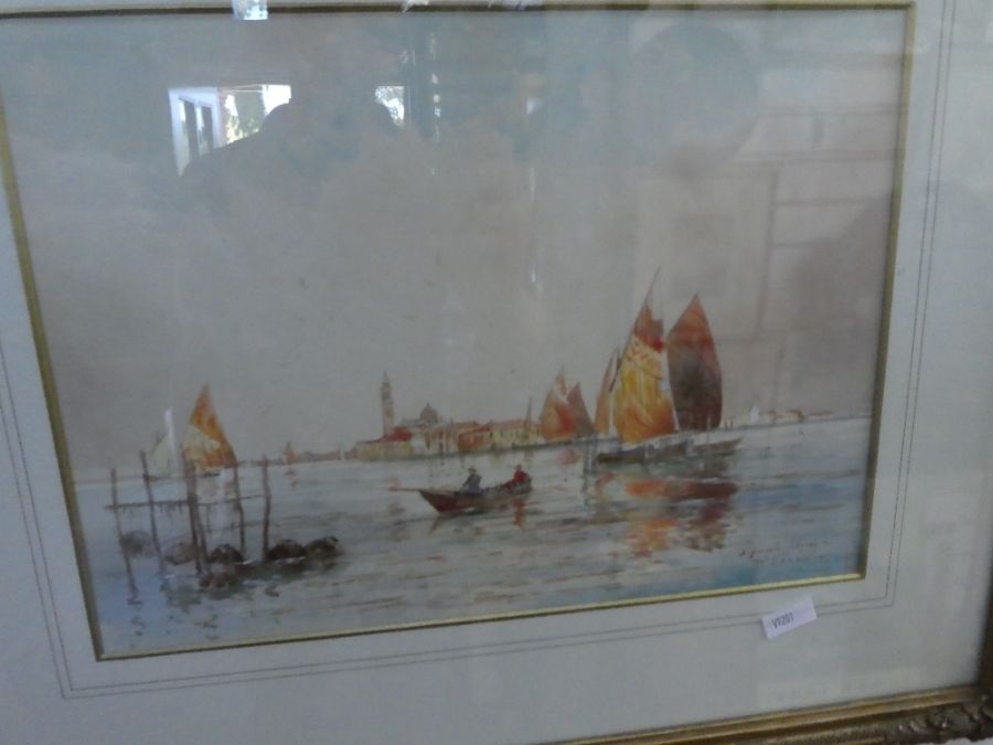 A selection of framed and glazed paintings on mostly harbour scenes - Image 4 of 5