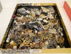 Tray containing a large quantity of silver and other earrings to include mother of pearl, moonstone,