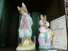 A pair of large Royal Doulton Beatrix potter figures of Mrs Rabbit and Foxy Whiskered Gentleman, lim