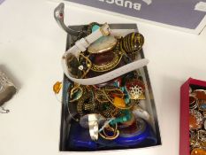 Small collection of modern costume jewellery including plated pocket watch, Swatch watch and vintage