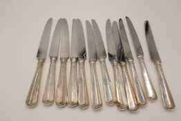 Twelve silver handled larger knives, by Terry Shaverin, Sheffield 1994-97