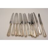 Twelve silver handled larger knives, by Terry Shaverin, Sheffield 1994-97