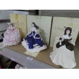 Three limited edition Coalport figures part of the 'literary Heroines'  collection. To include Rebec