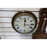 An old Fusee wall clock having mahogany case. The dial 12"